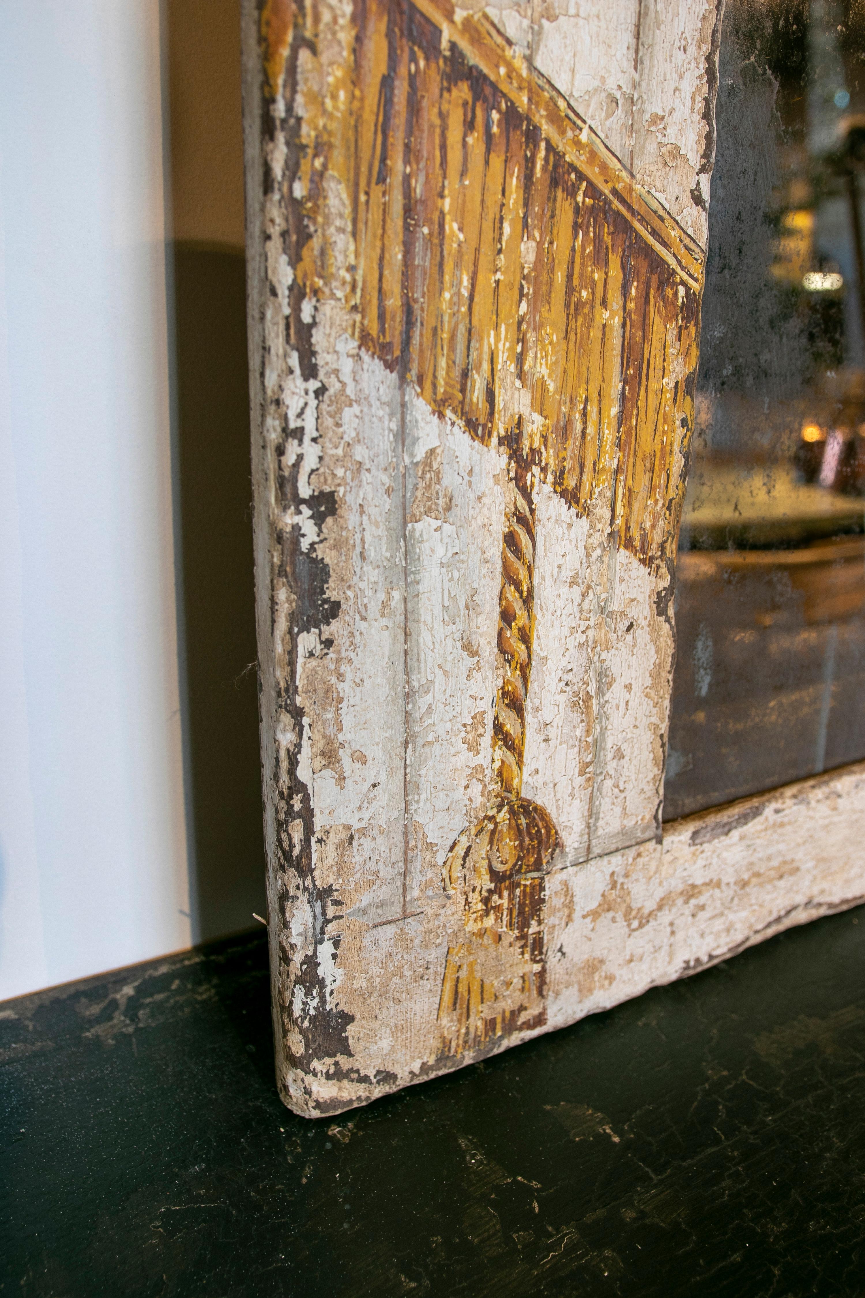 Paire de miroirs encadrés en fer peint à la main en forme de rideau Bon état - En vente à Marbella, ES