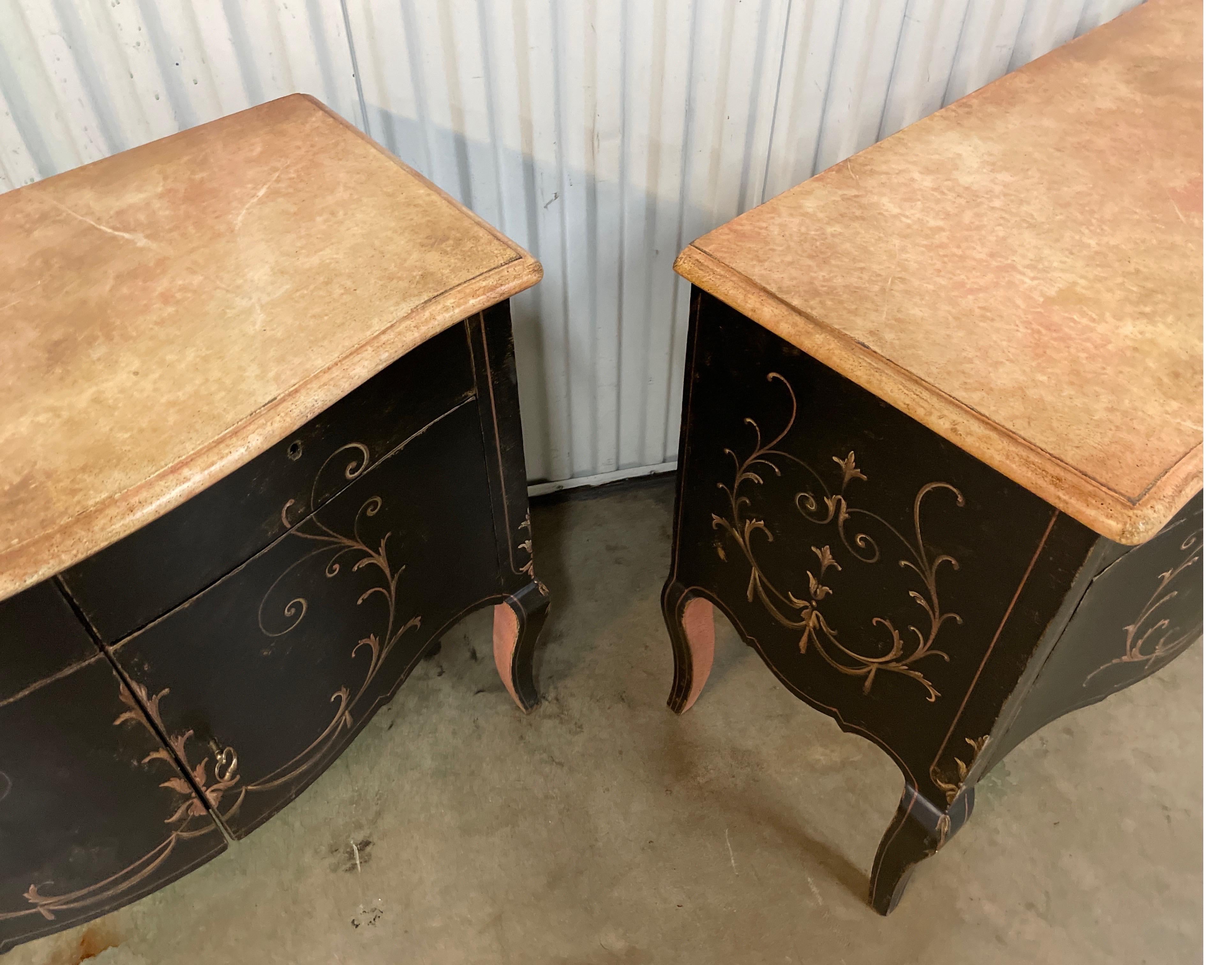 Pair of Hand Painted Italian Cabinets by Patina 4