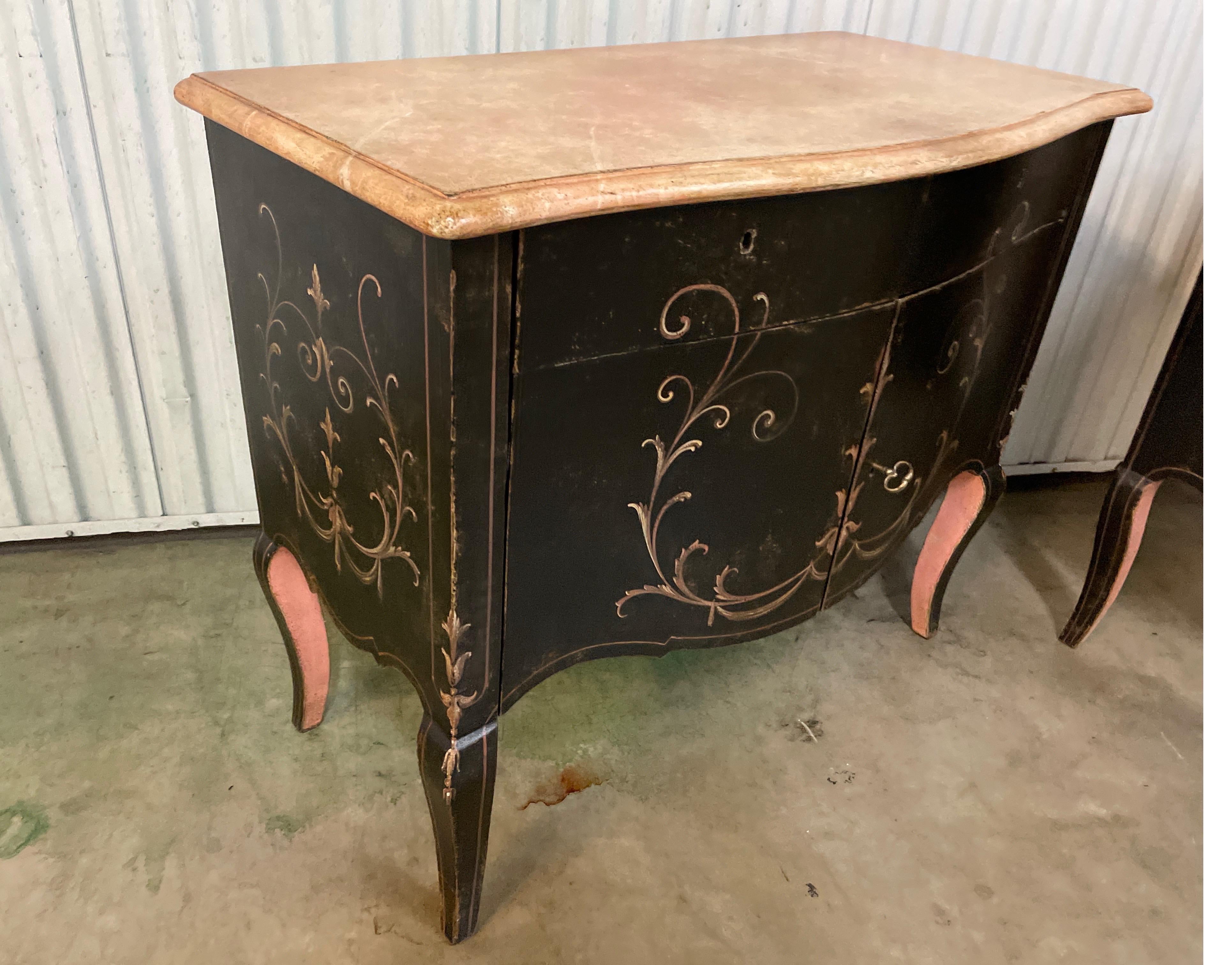 Pair of Hand Painted Italian Cabinets by Patina 5