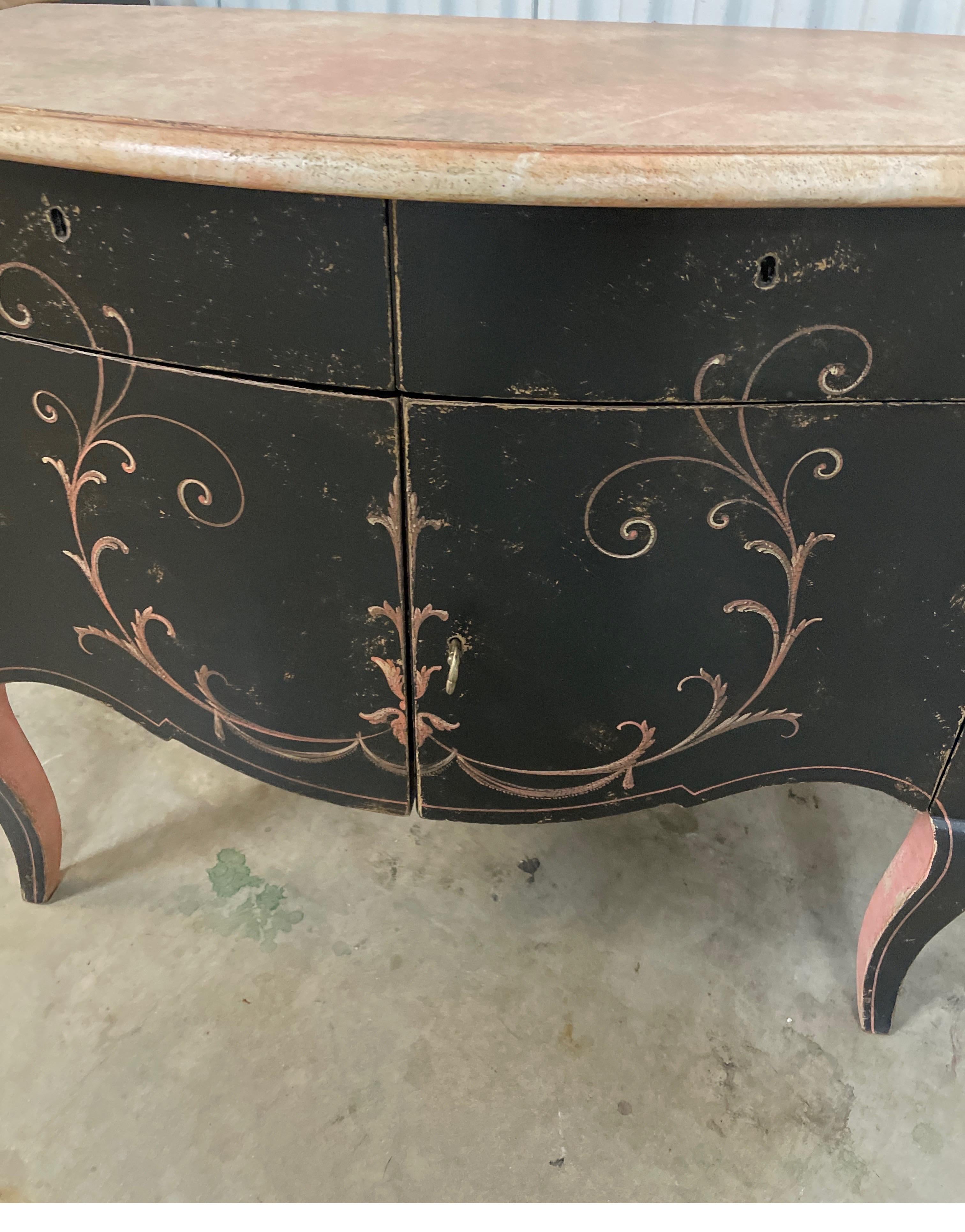 Pair of Hand Painted Italian Cabinets by Patina 1