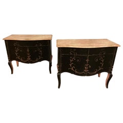 Pair of Hand Painted Italian Cabinets by Patina