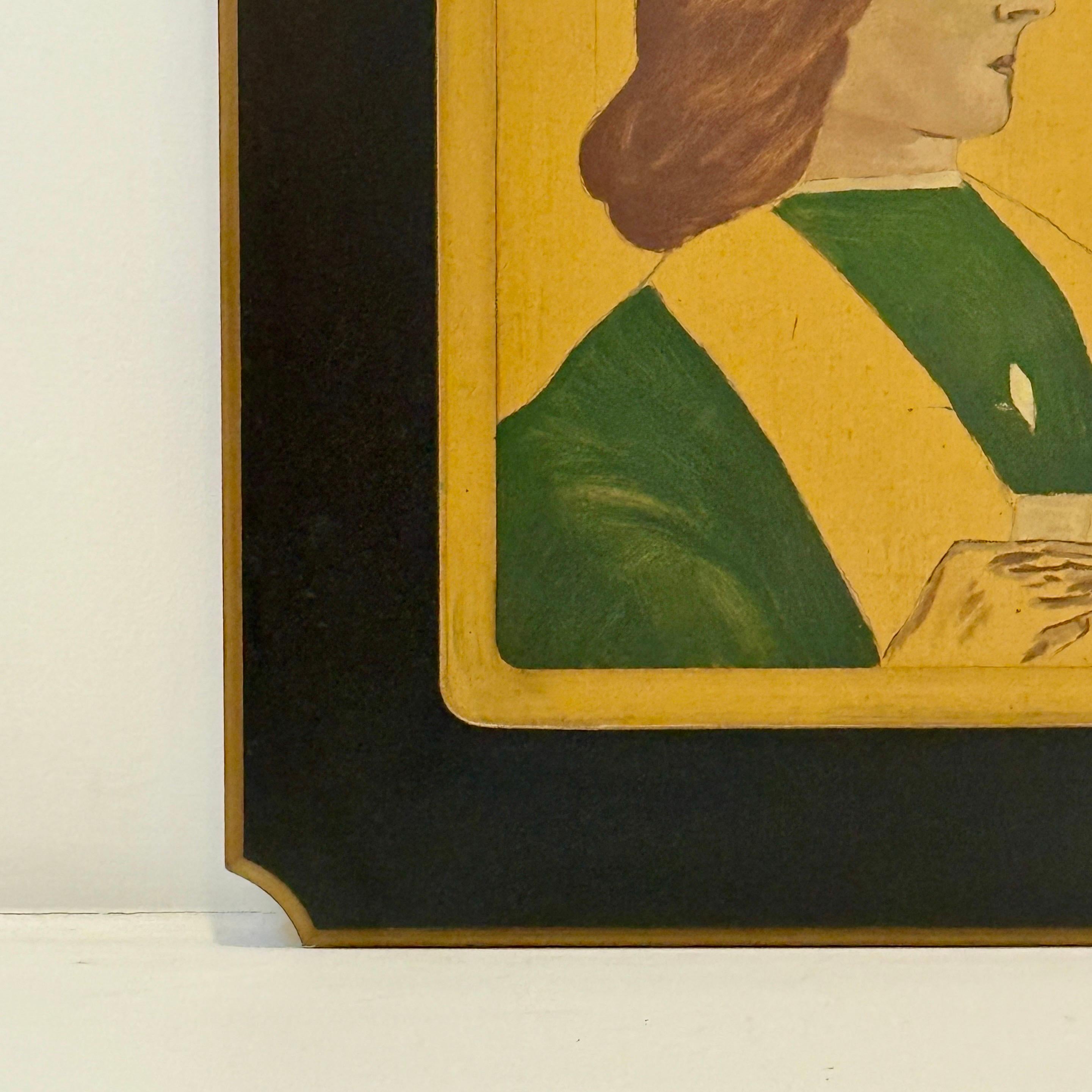 Paire de portraits de Médicis peints à la main sur panneaux de Wood Wood, c. 1930. en vente 3