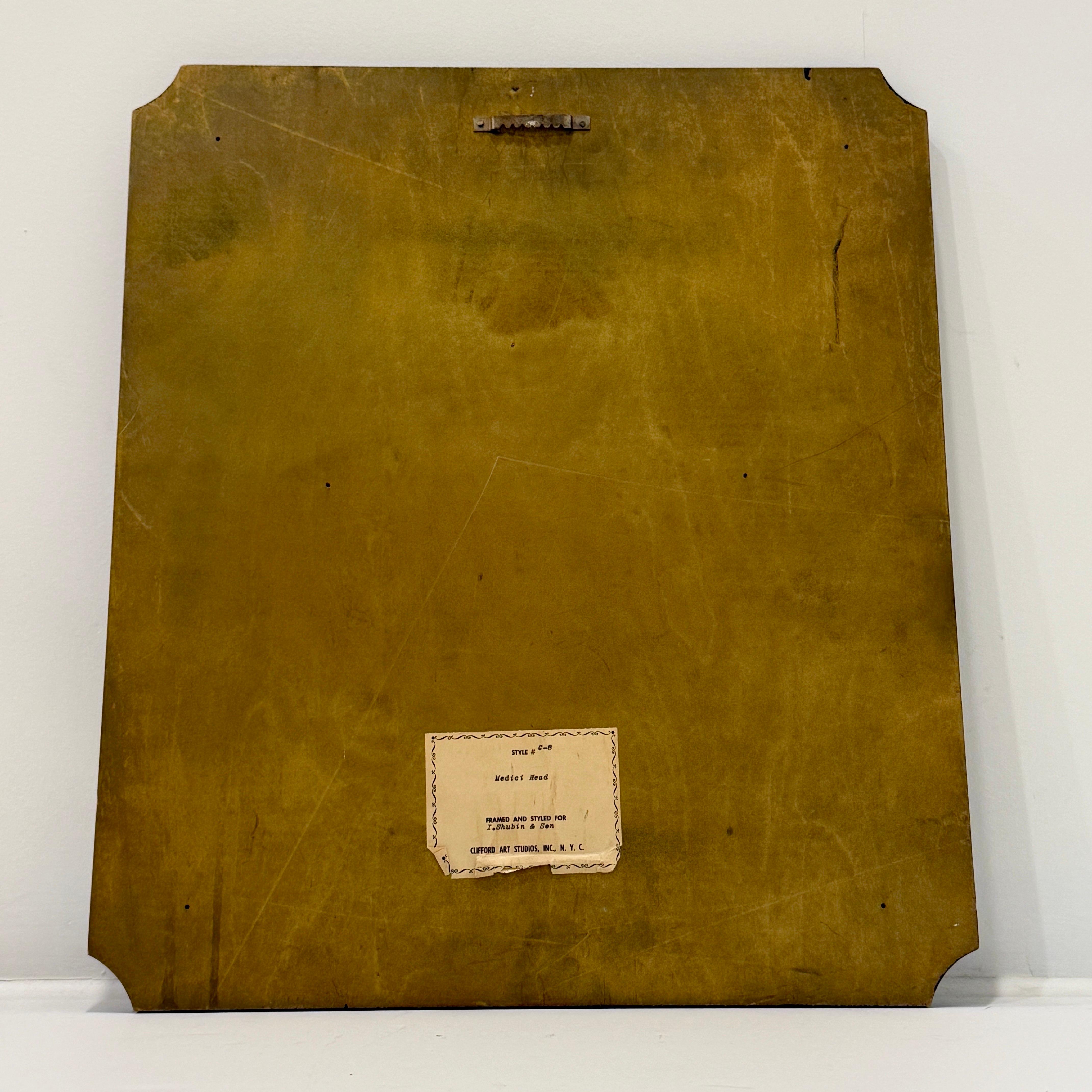 Paire de portraits de Médicis peints à la main sur panneaux de Wood Wood, c. 1930. en vente 5