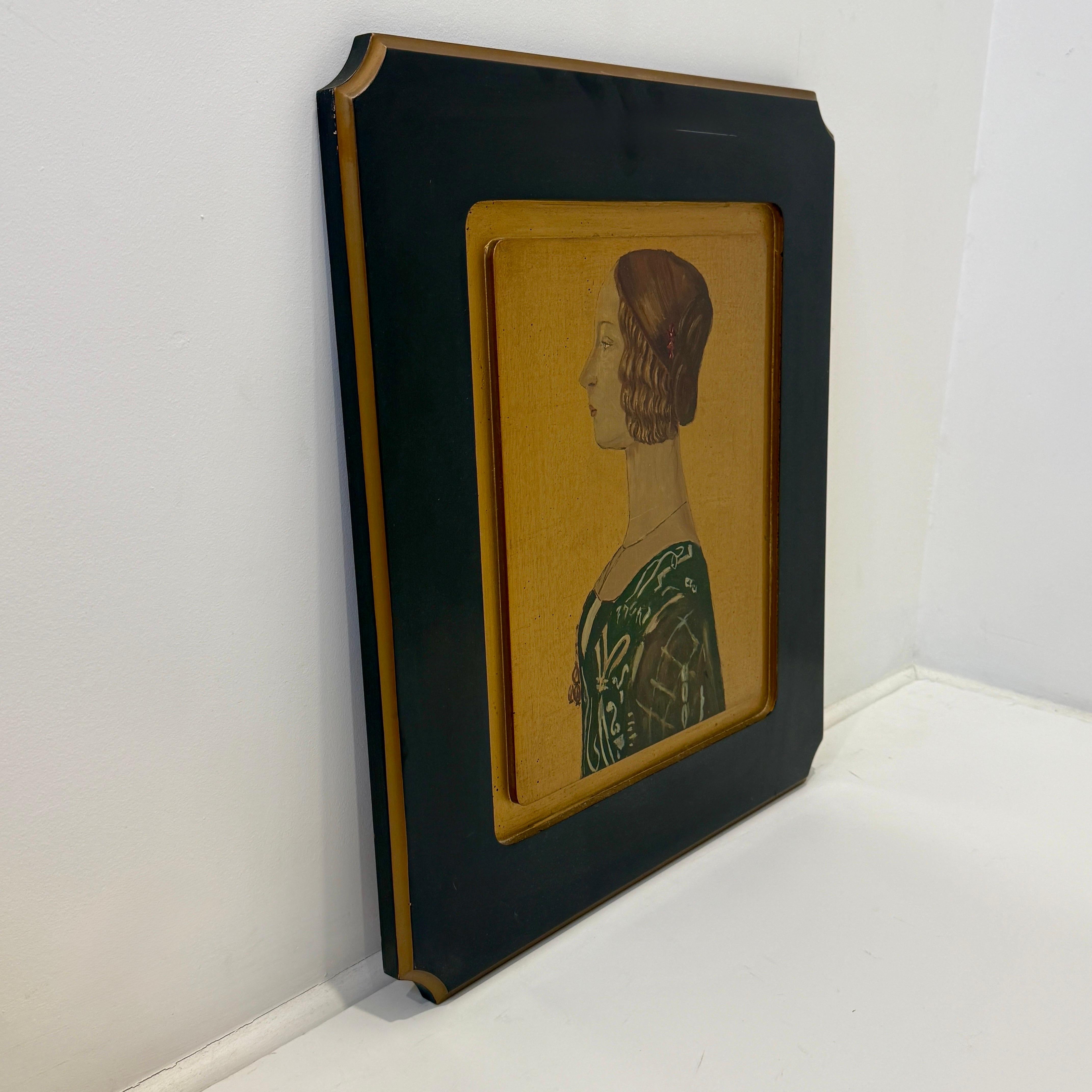 Milieu du XXe siècle Paire de portraits de Médicis peints à la main sur panneaux de Wood Wood, c. 1930. en vente