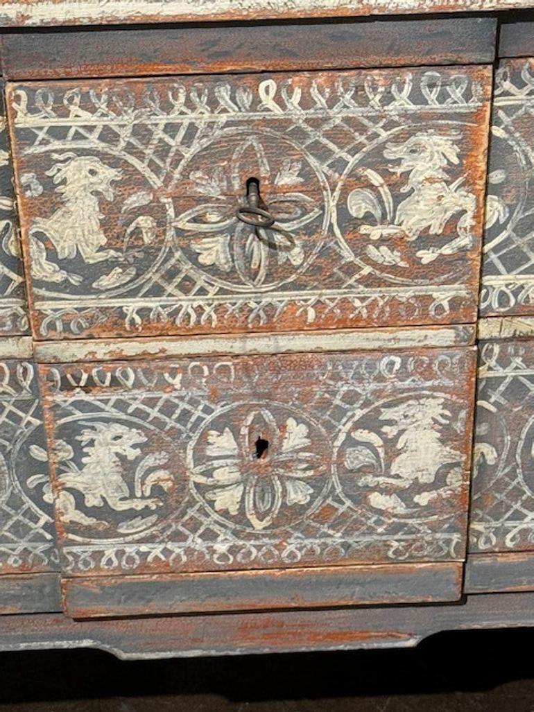 Pair of Hand Painted Neo-Classical Style Bedside Tables From Germany In Good Condition For Sale In Dallas, TX