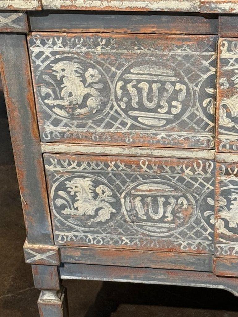 Contemporary Pair of Hand Painted Neo-Classical Style Bedside Tables From Germany For Sale