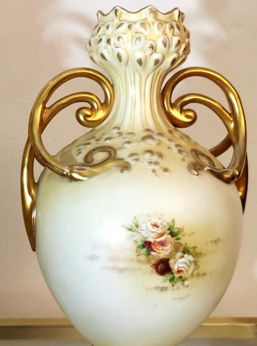 20th Century Napoleon III Style French Pair of Hand Painted Porcelain Vases 9