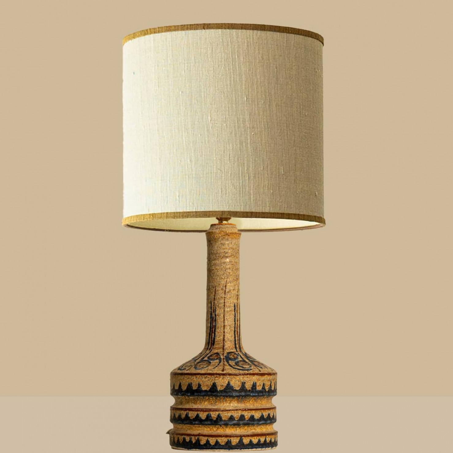 Pair of Hand Painted Sculptural Table Lamps for Soholm, Denmark 1960s For Sale 2