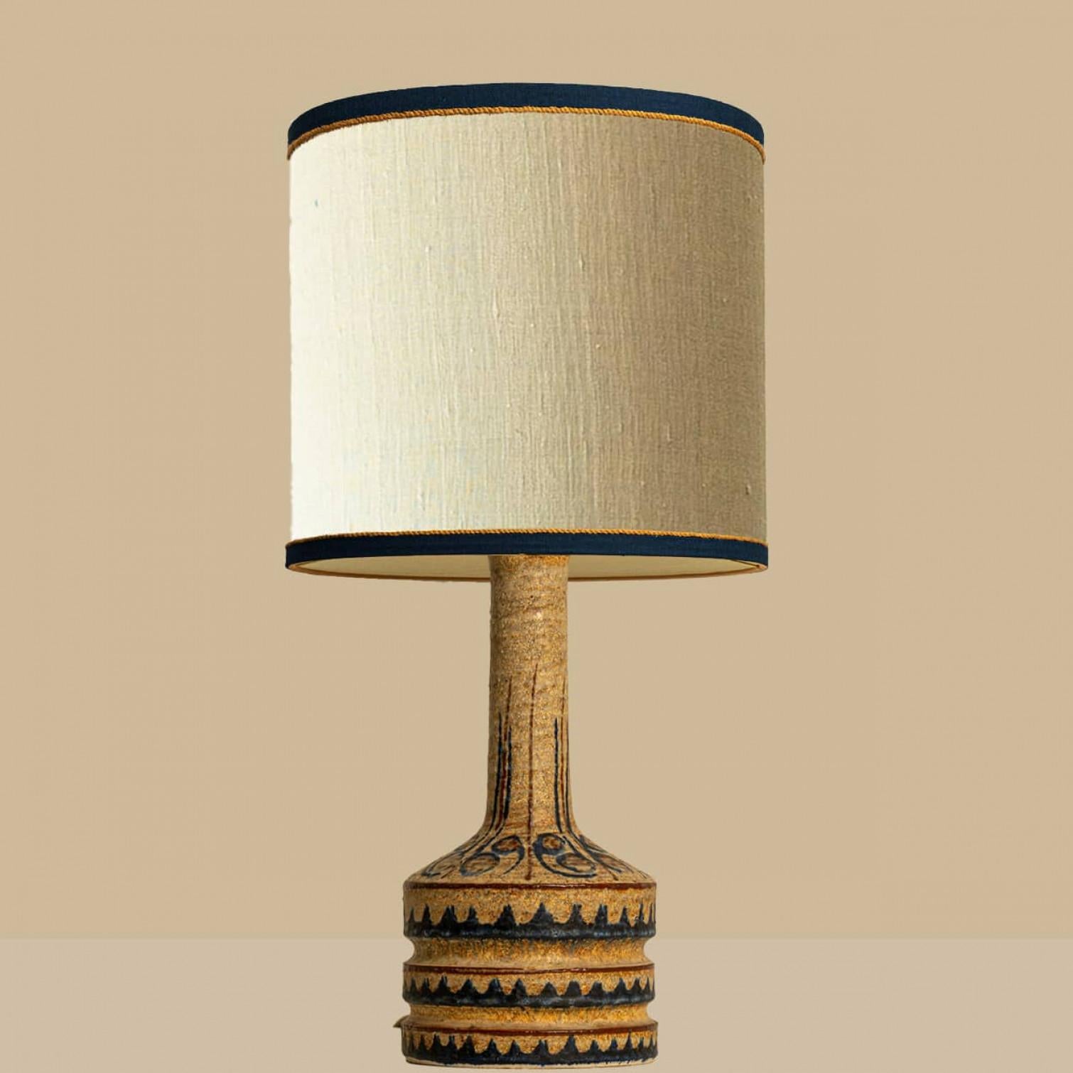 Other Pair of Hand Painted Sculptural Table Lamps for Soholm, Denmark 1960s For Sale