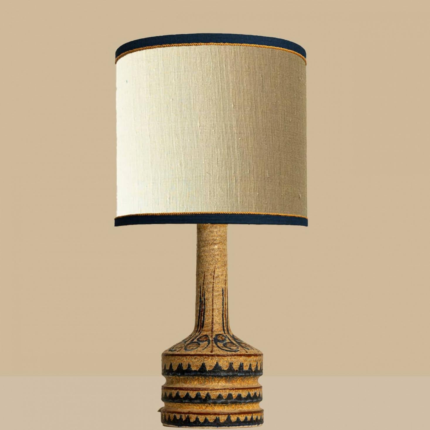 Paire de lampes de table sculpturales peintes à la main pour Soholm, Danemark, années 1960 en vente 1