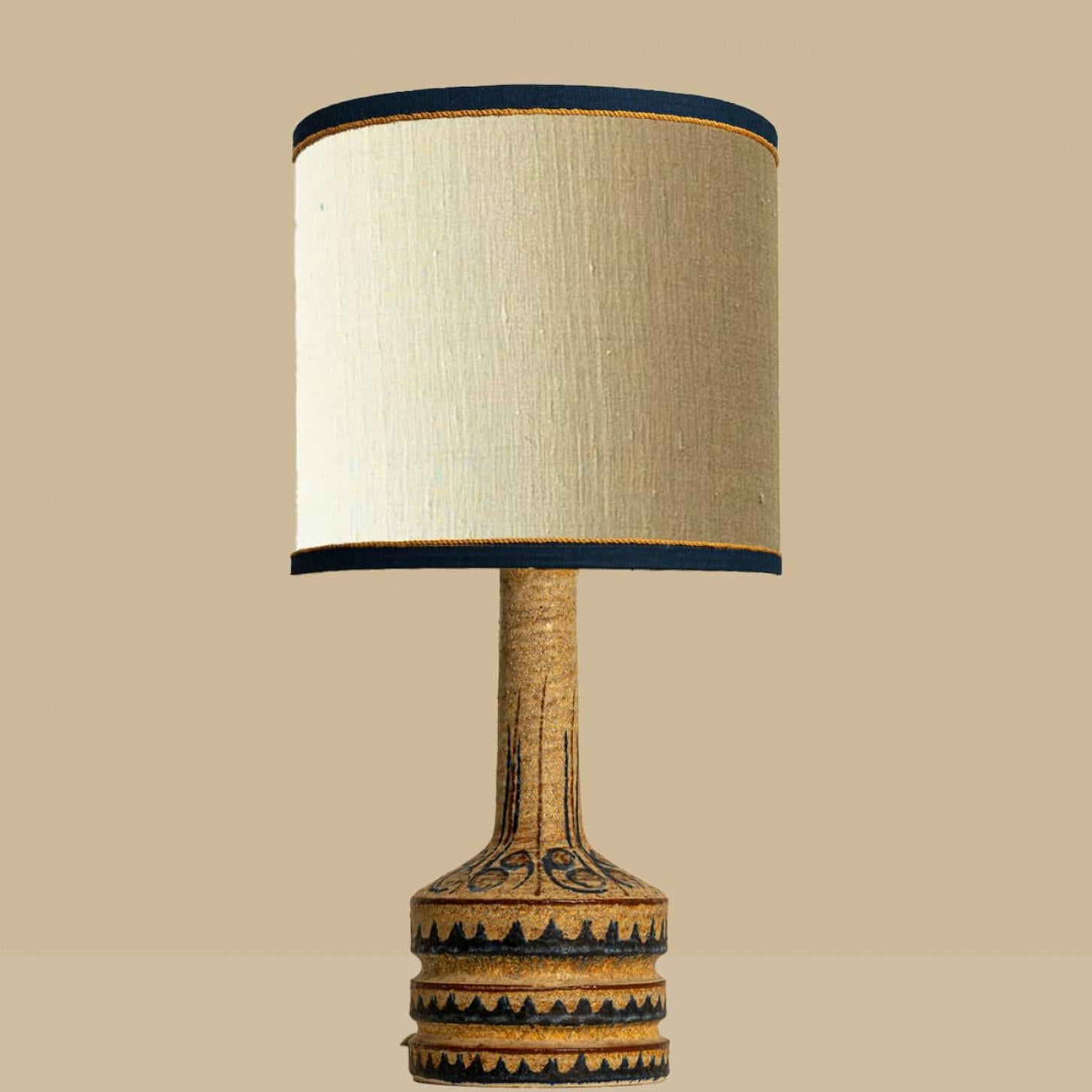 Pair of Hand Painted Sculptural Table Lamps for Soholm, Denmark 1960s For Sale 1