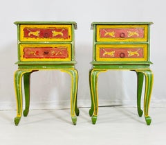 Pair of Hand-Painted Shabby Chic Nightstands or Side Tables