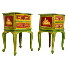 Pair of Hand-Painted Shabby Chic Nightstands or Side Tables