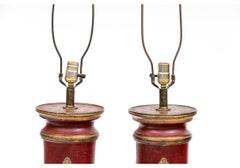 Pair Of Hand Painted Terracotta Florentine Table Lamps