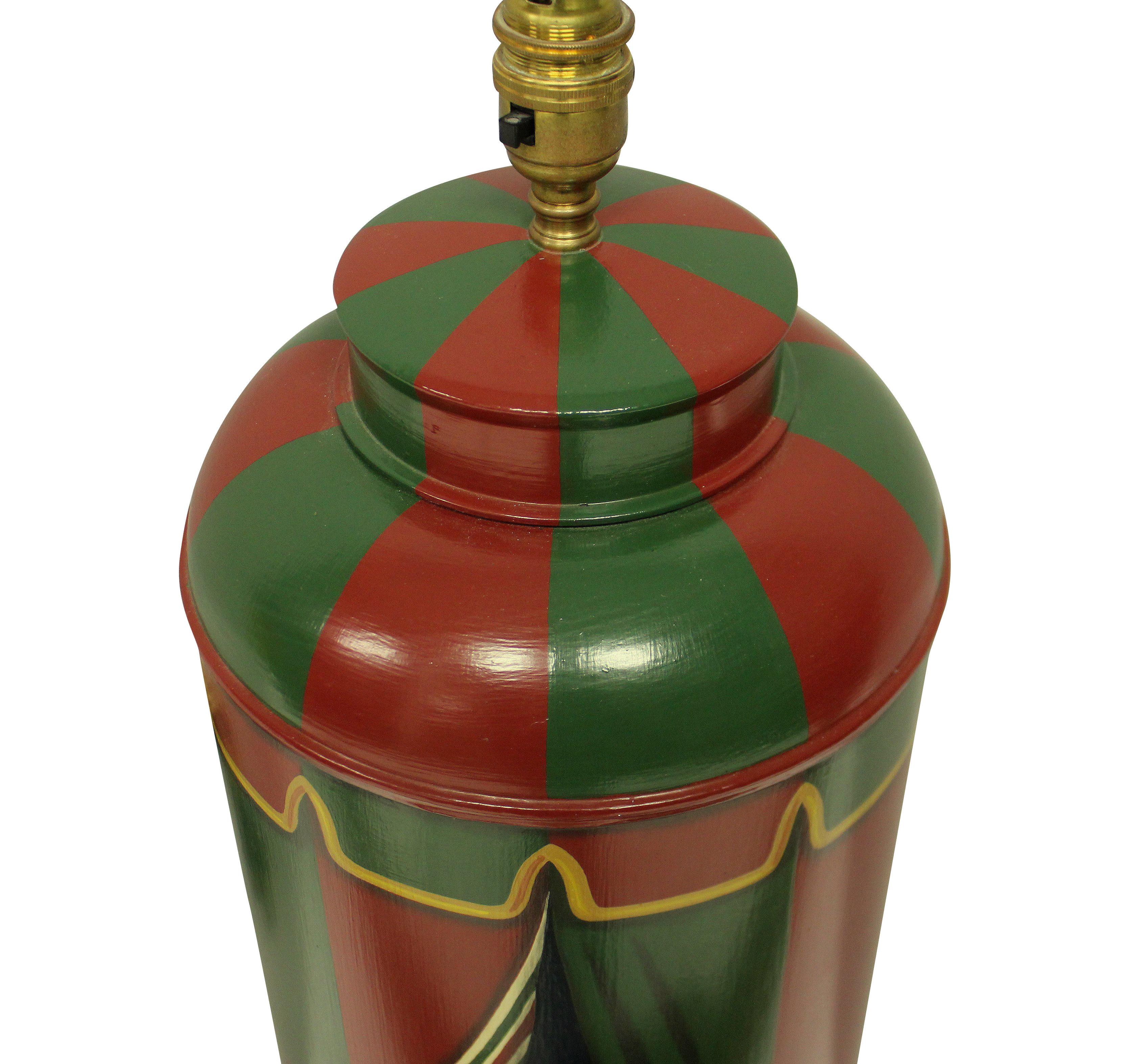 Pair of Hand Painted Toleware Lamps In Good Condition In Kent, Dover