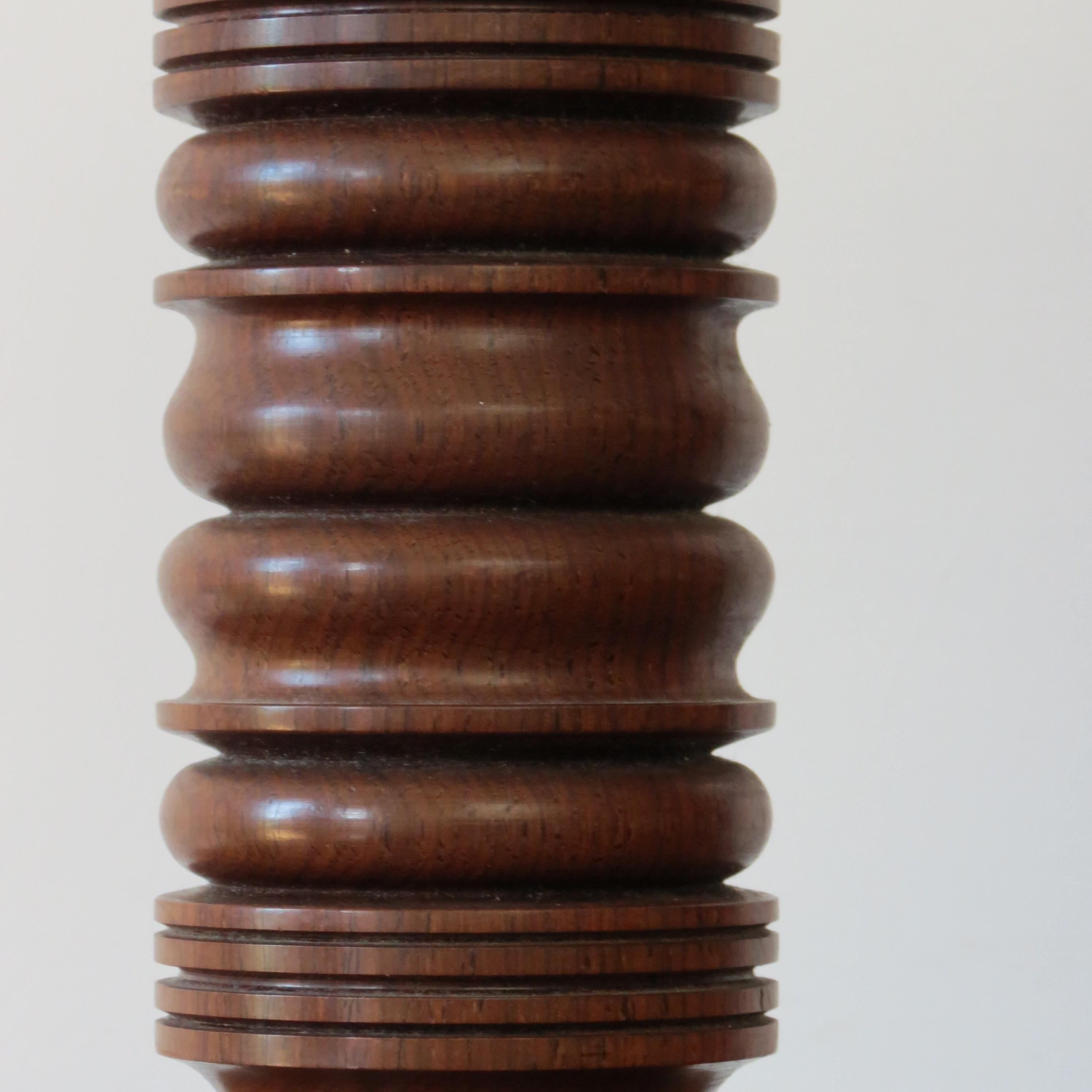 Pair of Hand Produced Midcentury Padouk Candleholders 1960s For Sale 4