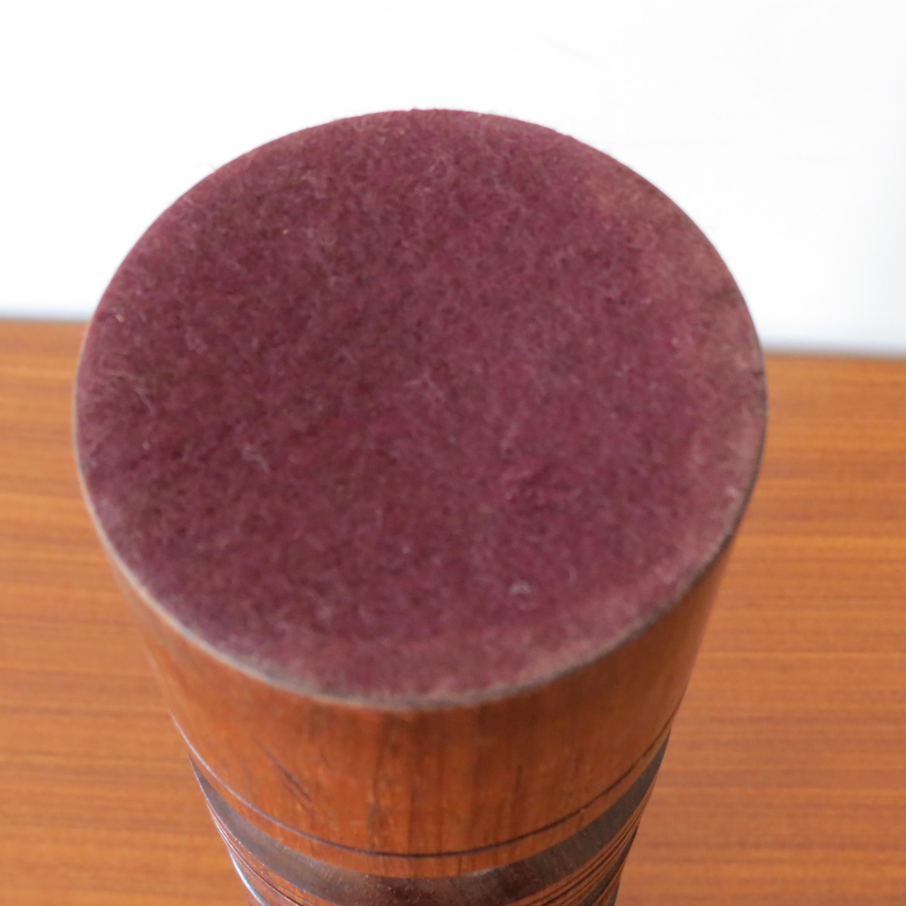 20th Century Pair of Hand Produced Midcentury Padouk Candleholders 1960s For Sale