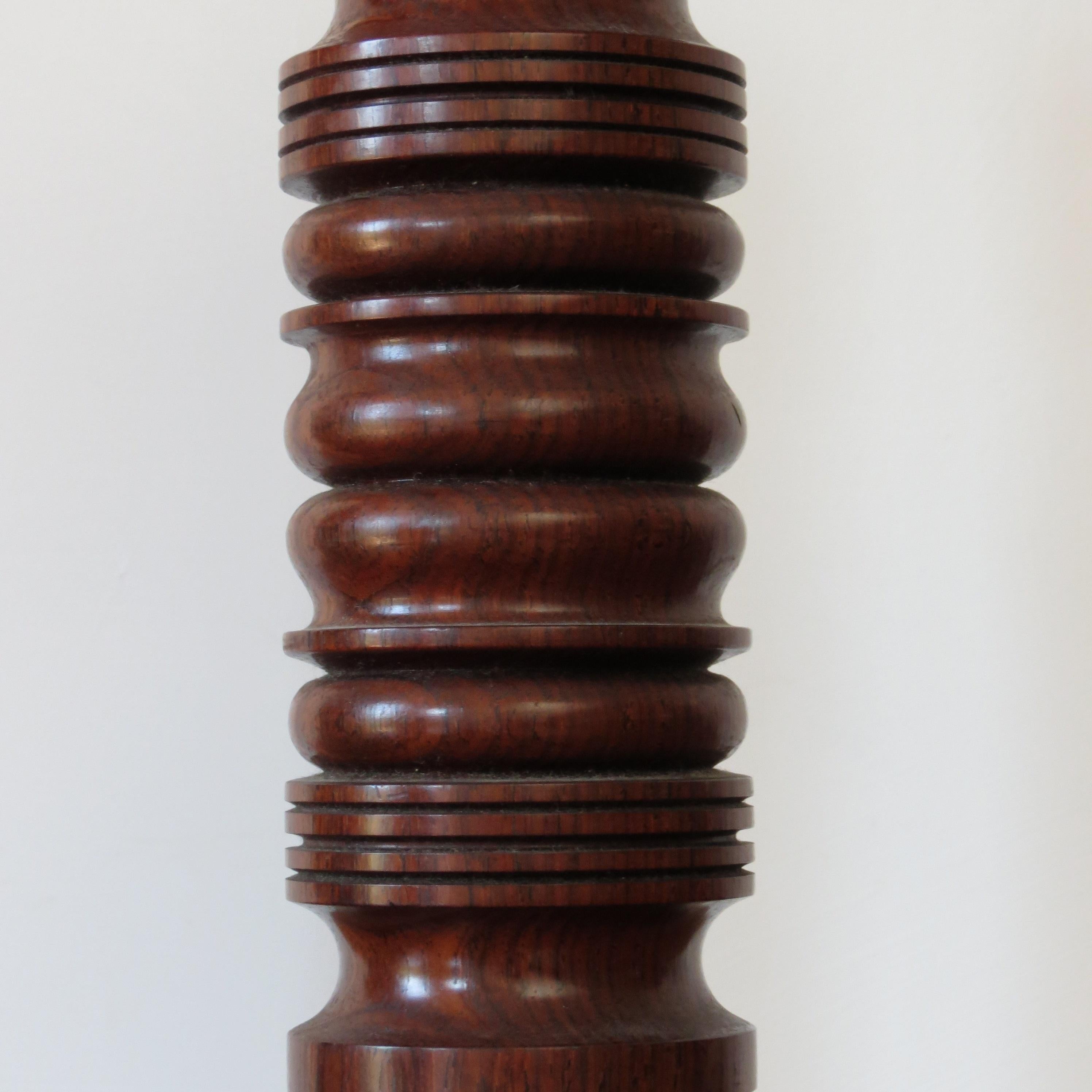 Pair of Hand Produced Midcentury Padouk Candleholders 1960s For Sale 2