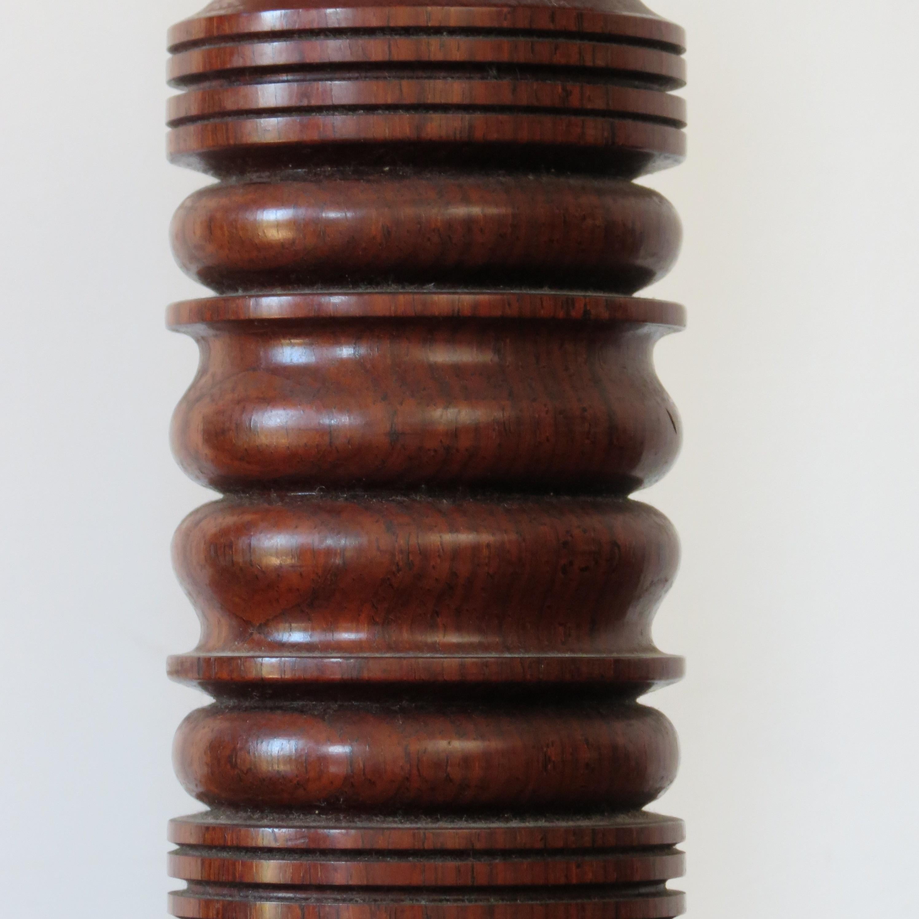Pair of Hand Produced Midcentury Padouk Candleholders 1960s For Sale 3