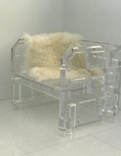 Pair of Hand-Sculpted Diamond Cut Chairs