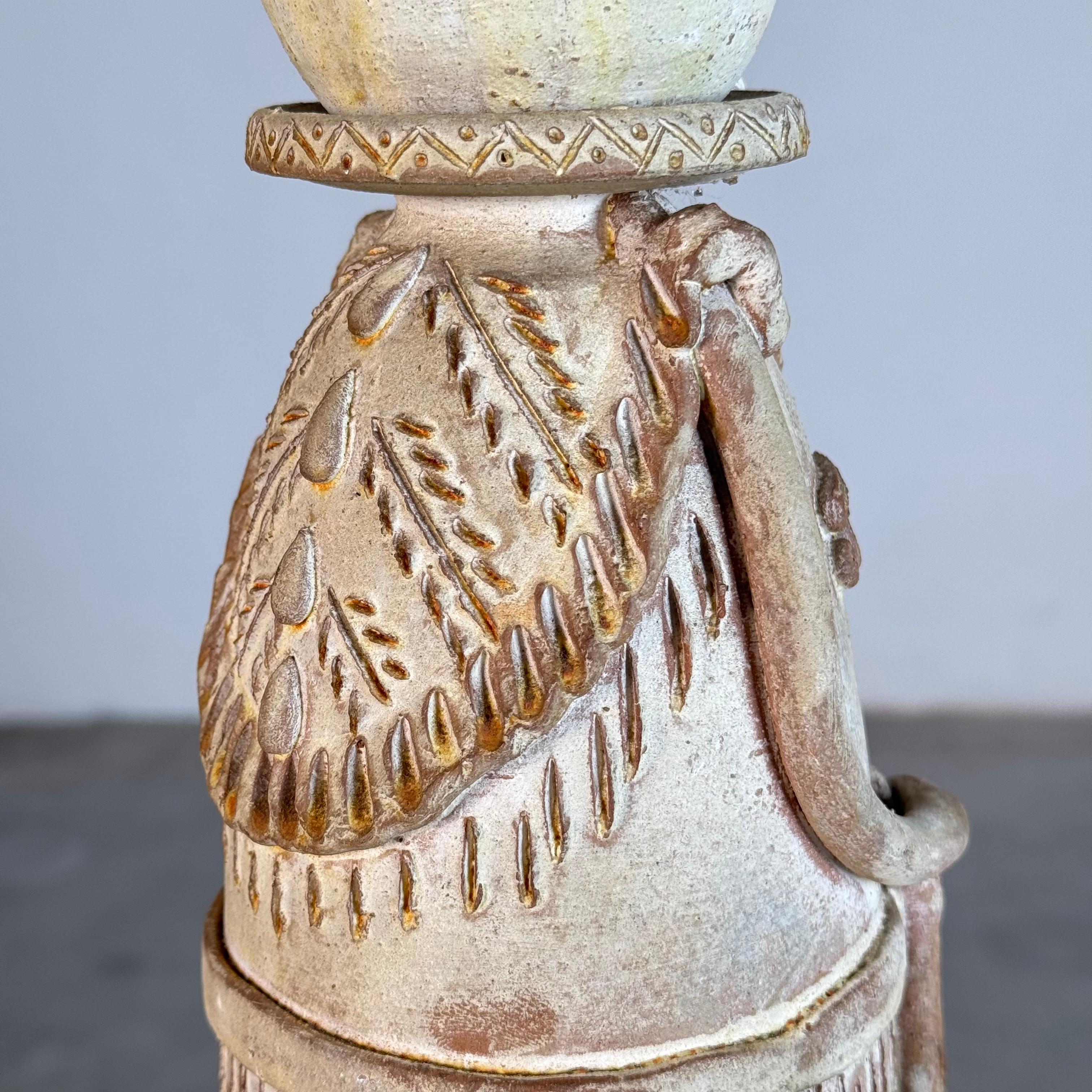 Pair of hand-sculpted terracotta figures by ceramic artist Saverio Farci, 1960s For Sale 6