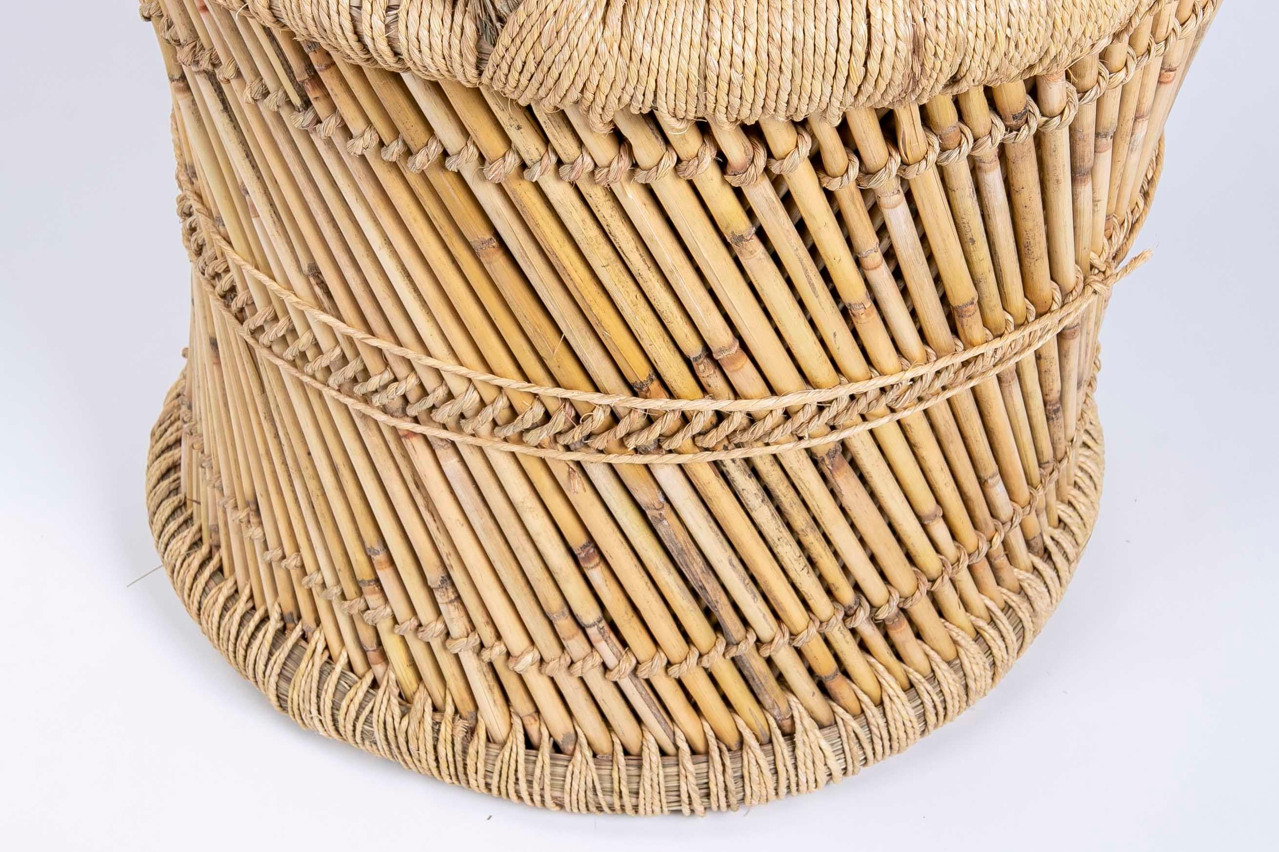 Paire de fauteuils en bambou et corde cousus main en vente 12