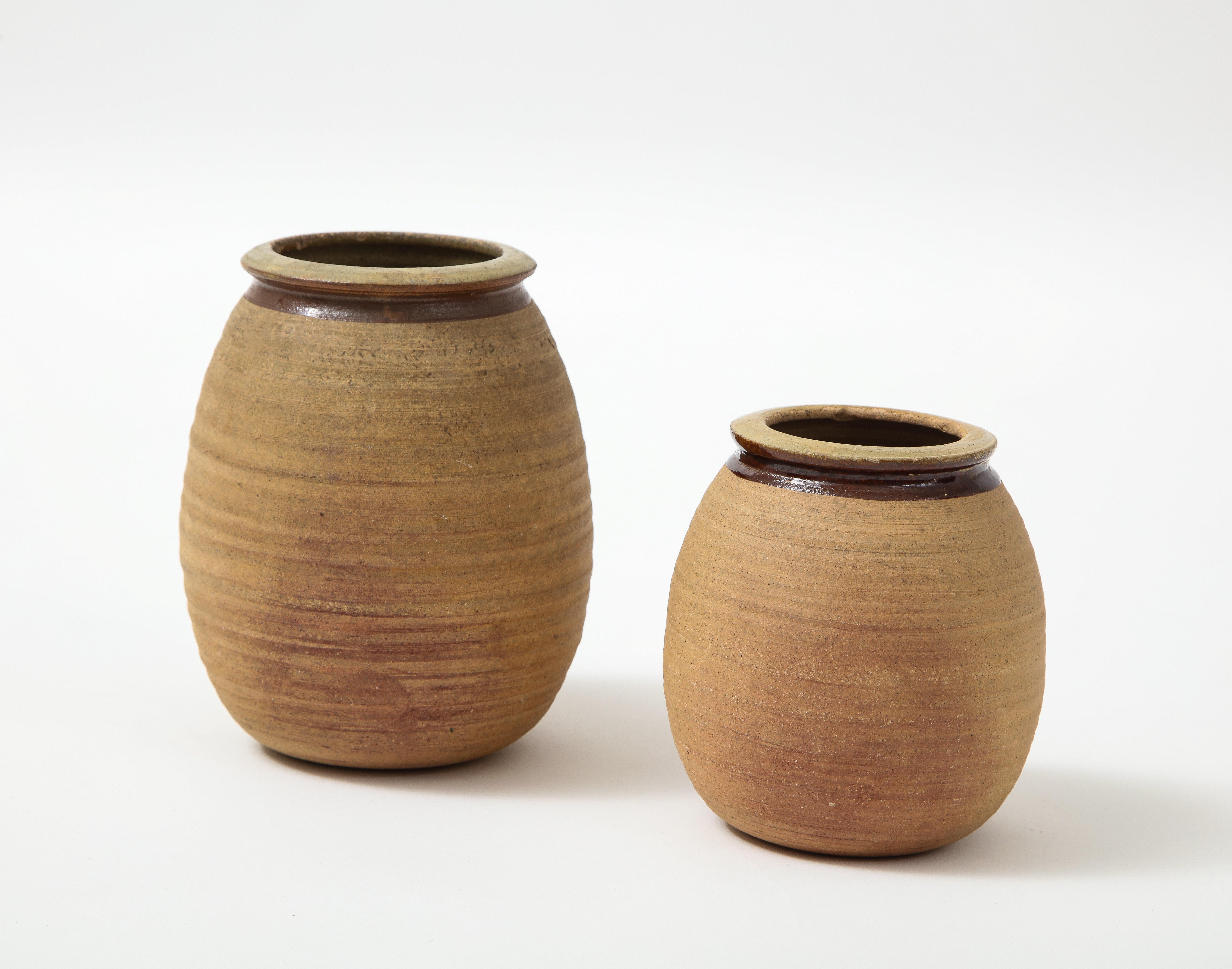 Pair of Hand Thrown Earthenware Icelandic Vessels In Good Condition In Brooklyn, NY