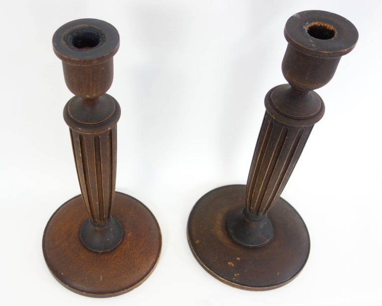 Pair of HandTurned American Walnut Candlesticks For Sale at 1stDibs
