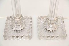 Pair of Handblown Baccarat Columnar Lamps