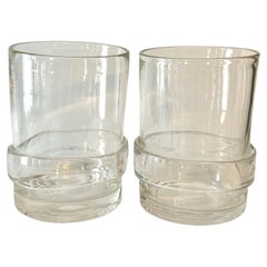 Pair of Handblown Glass Hurricane Lamps or Vases