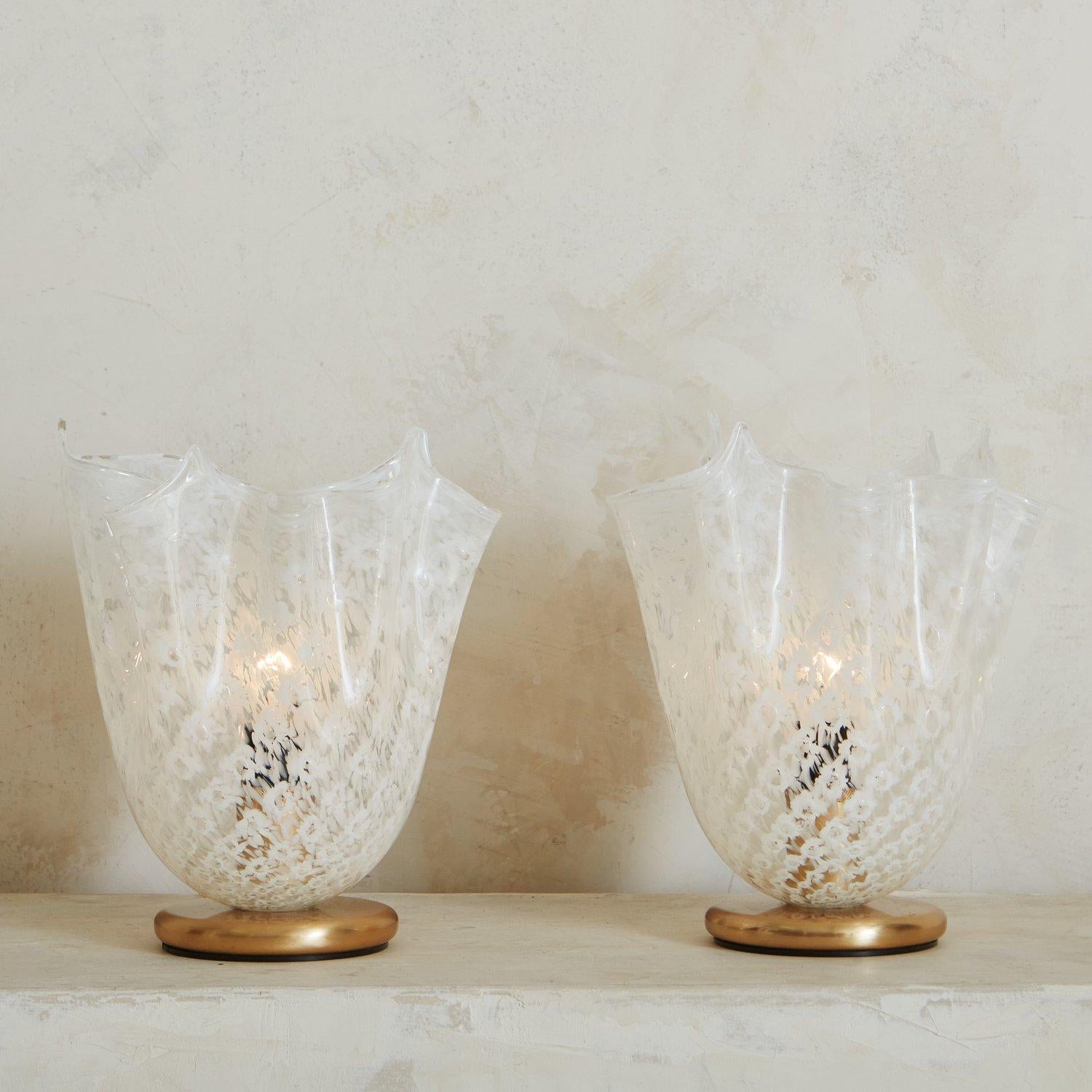 Pair of Handblown Glass Table Lamps, Italy 1990s 6