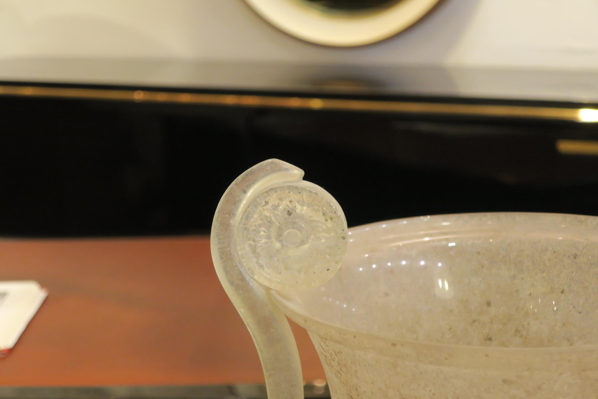 Neoclassical Revival Pair of Handblown Glass Urns