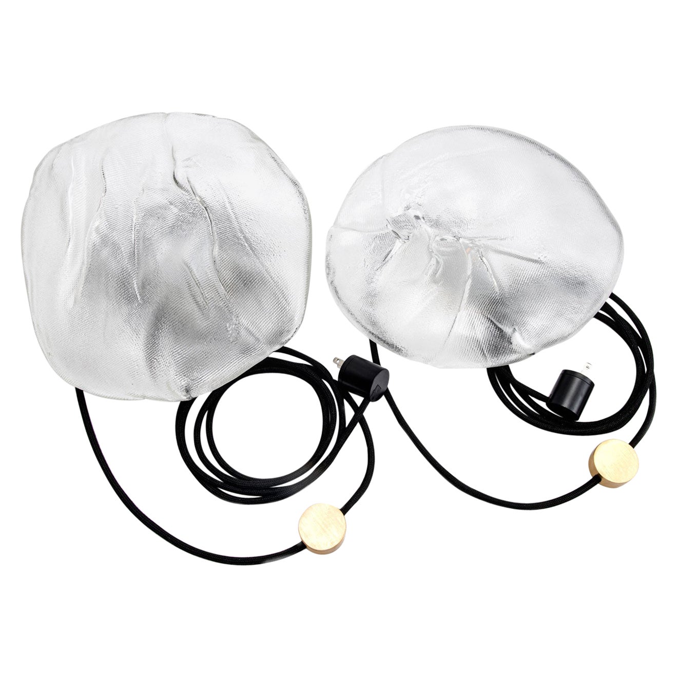 Pair of Handblown Textured Table Lamp, Bocci