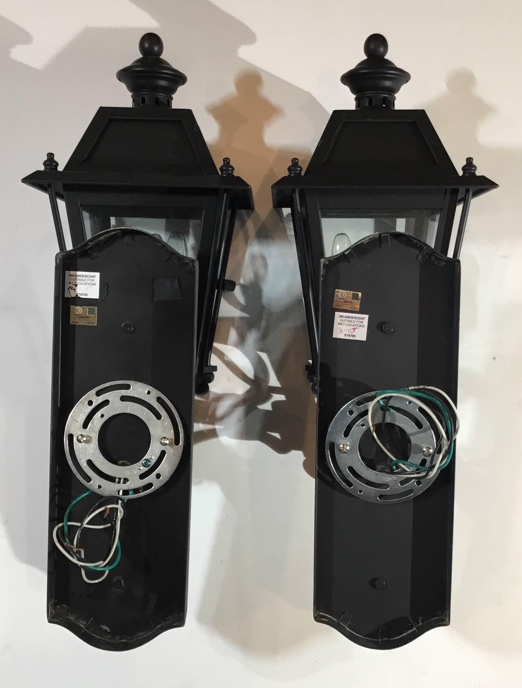 Pair of Handcrafted Brass Wall Hanging Lanterns 11