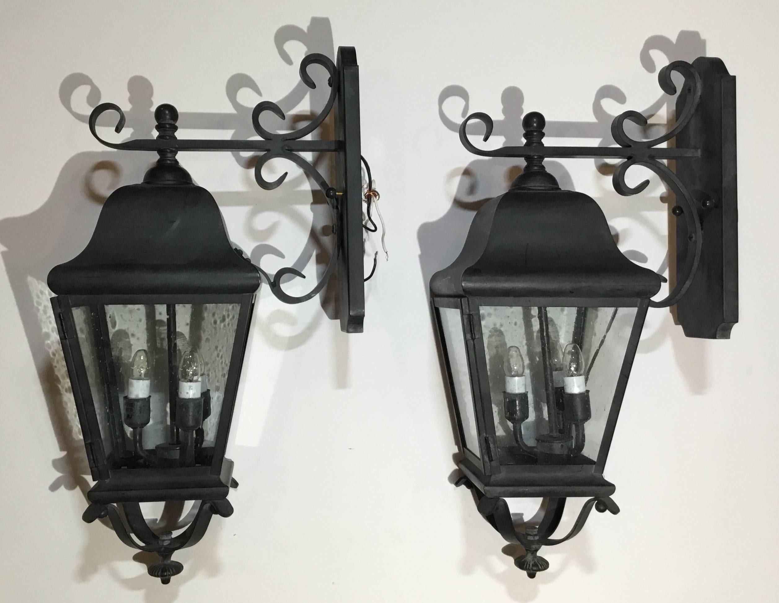 Pair of Handcrafted Brass Wall Lantern  5