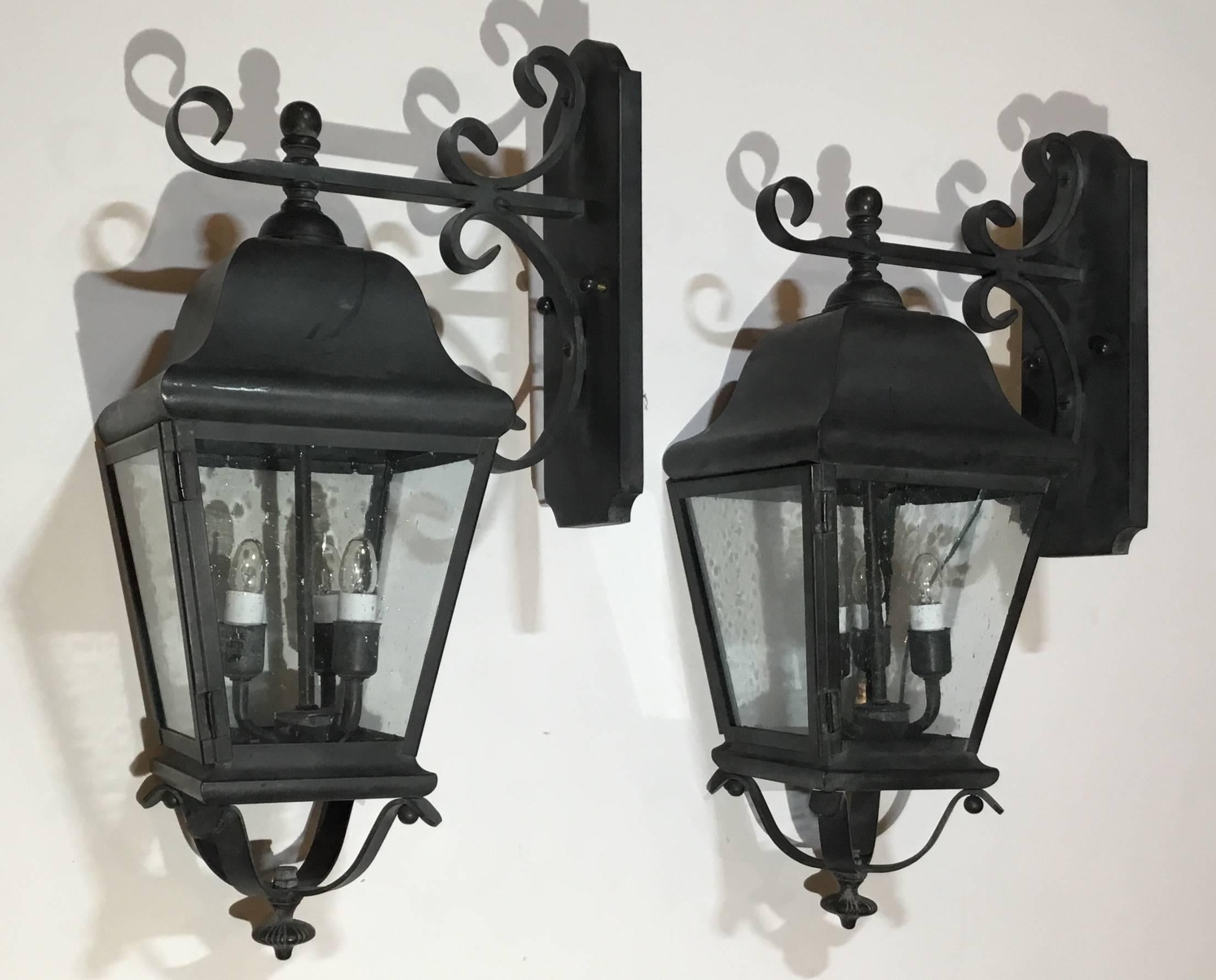 Pair of Handcrafted Brass Wall Lantern  6