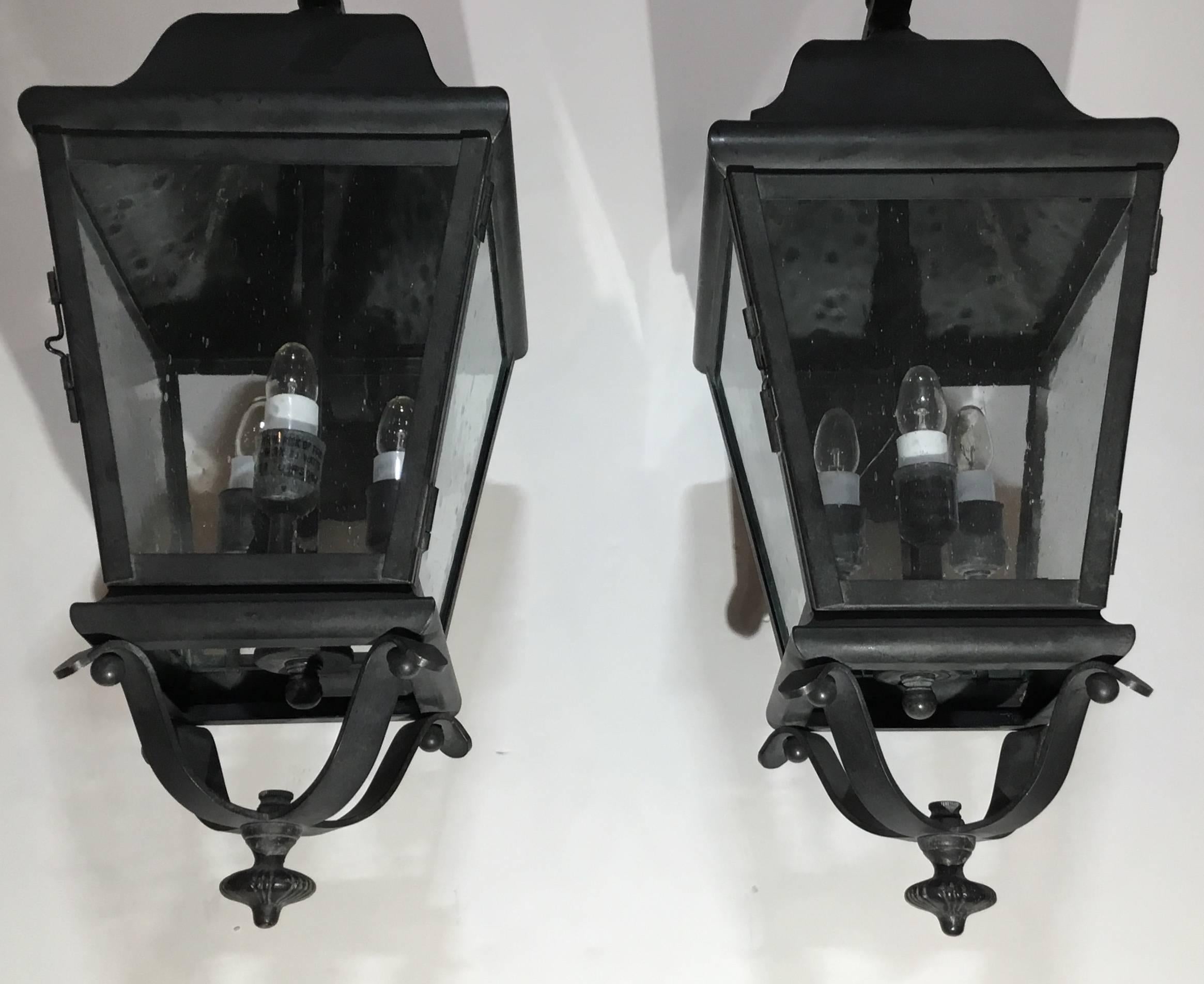 Pair of Handcrafted Brass Wall Lantern  3