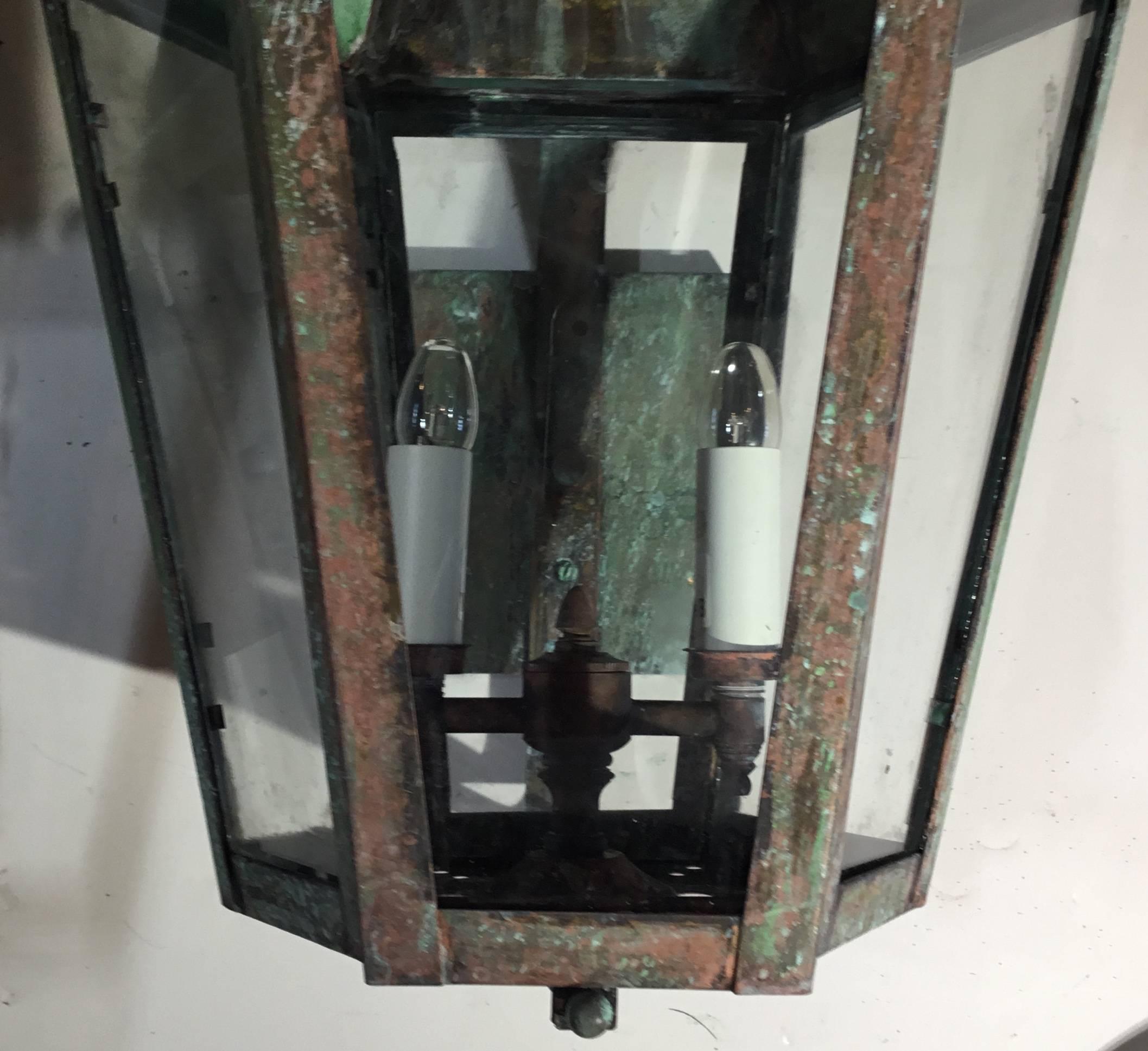 Pair of Handcrafted Brass Wall Lanterns 5