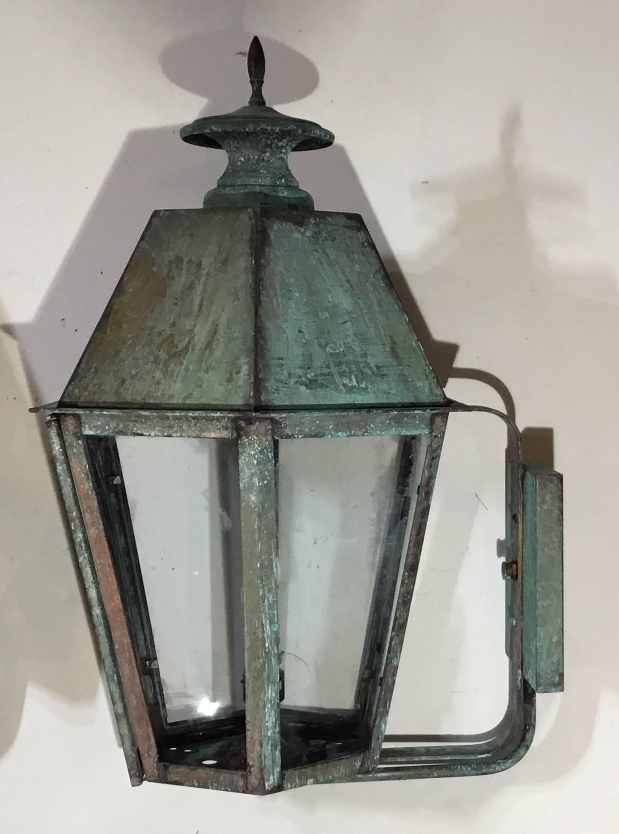 Pair of Handcrafted Brass Wall Lanterns 7