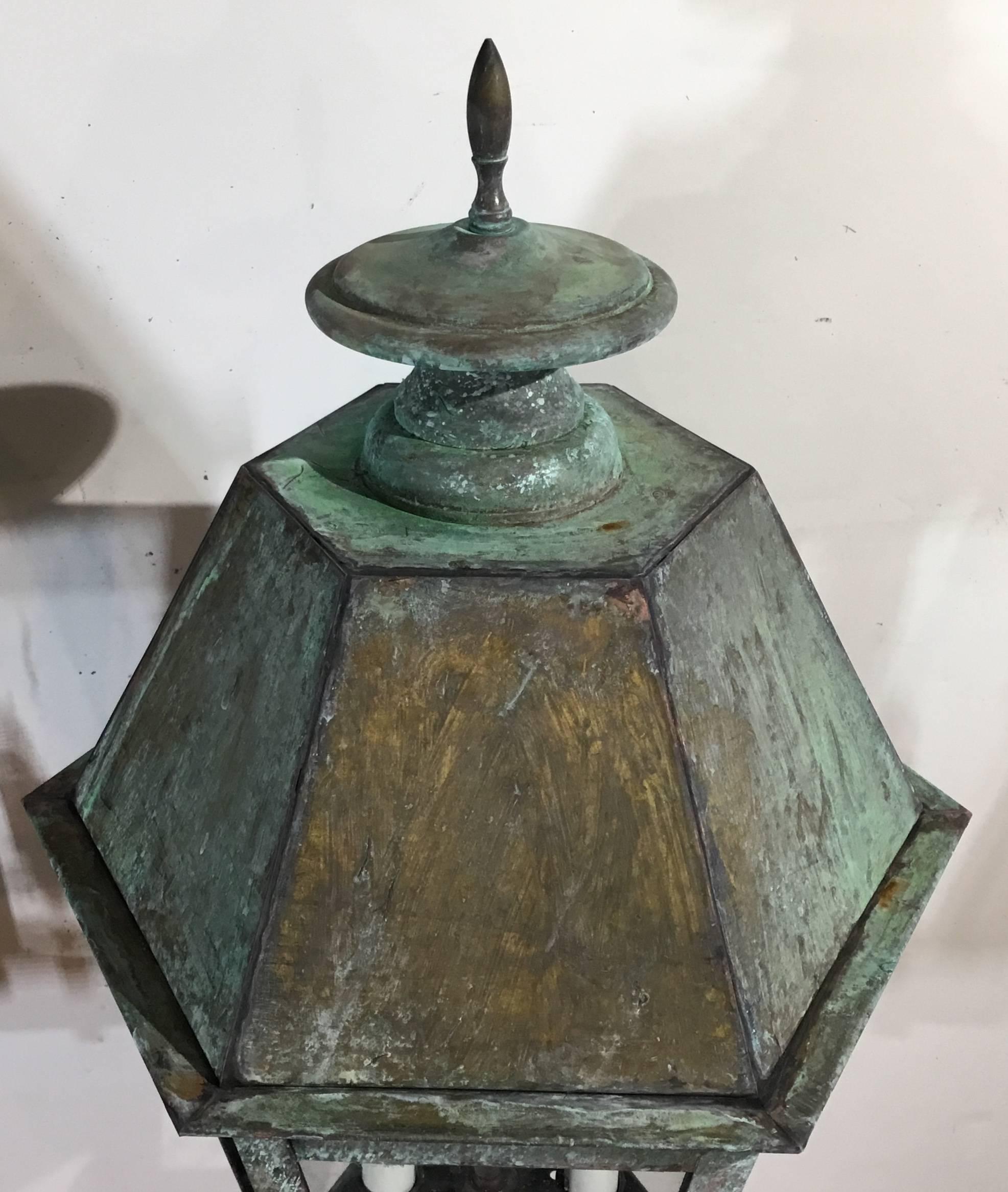Pair of Handcrafted Brass Wall Lanterns 2