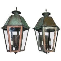 Pair of Handcrafted Brass Wall Lanterns