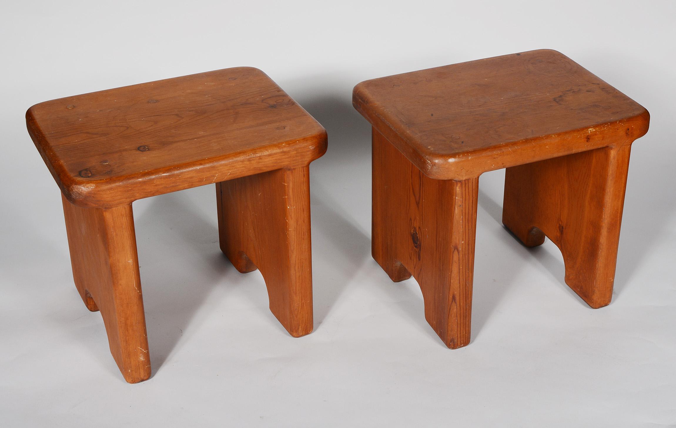 American Pair of Handcrafted California Modernist Stools