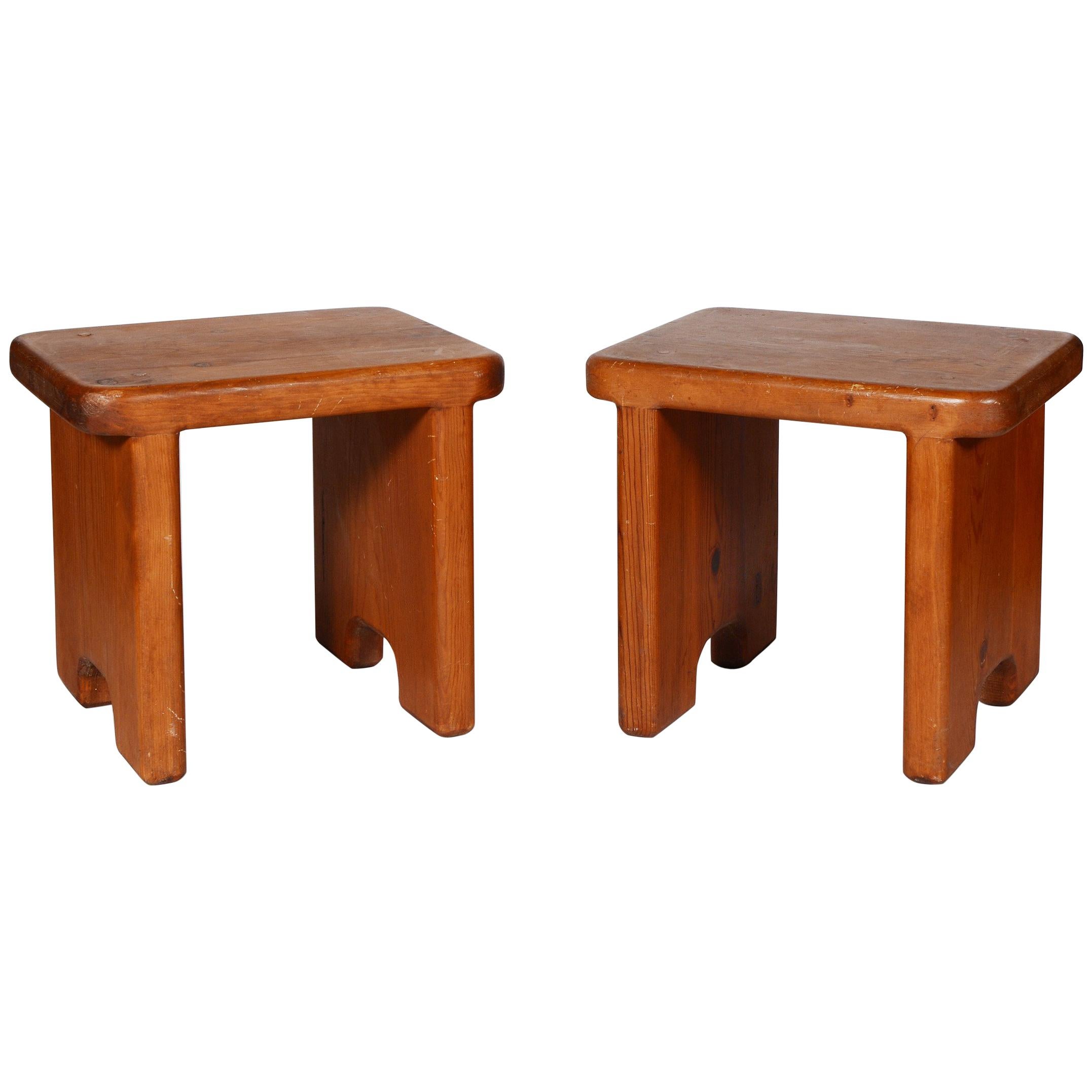 Pair of Handcrafted California Modernist Stools