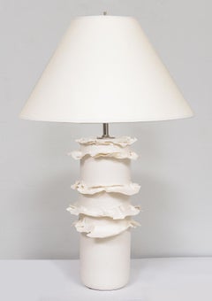 Pair of French Bespoke Porcelain Swirl Lamps