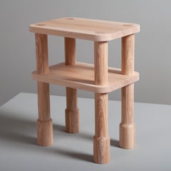 Pair of Handcrafted Contemporary English Ash End Tables