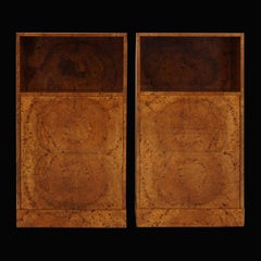 Pair of Handcrafted Danish 1930s Birch Root Veneered Cabinets