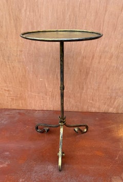 Pair of Handcrafted Gilt-Iron Side Tables