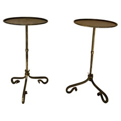 Pair of Handcrafted Gilt-Iron Side Tables