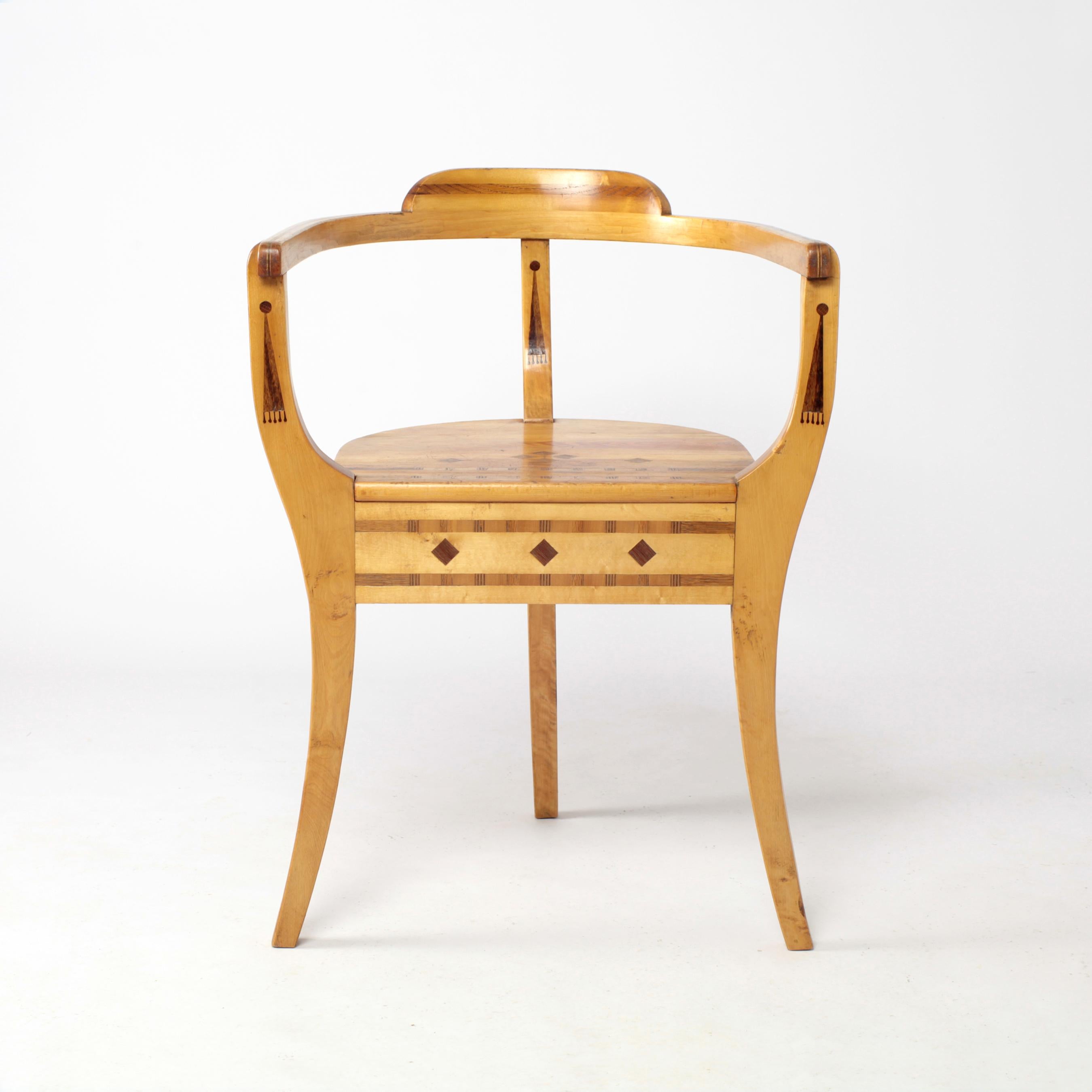 Pair of Handcrafted Pinewood Armchairs, Sweden, 1942 4