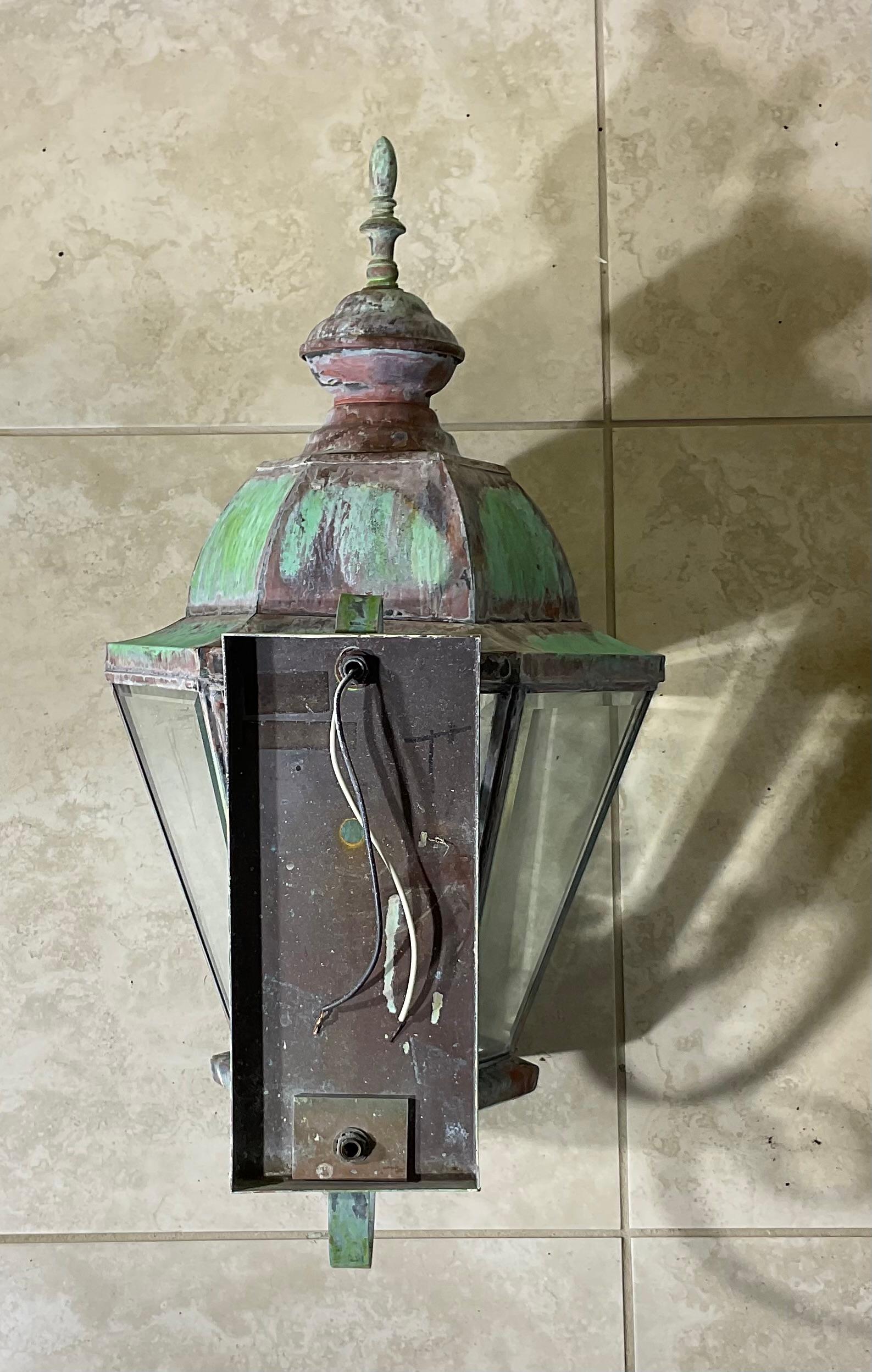 Pair of Handcrafted Solid Brass Vintage Wall Lantern For Sale 5